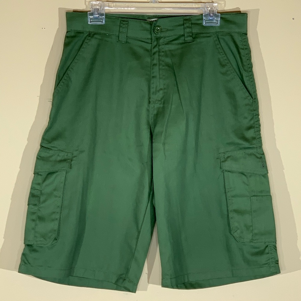 Sacred Crown Green Khaki Cargo Shorts - Size 32